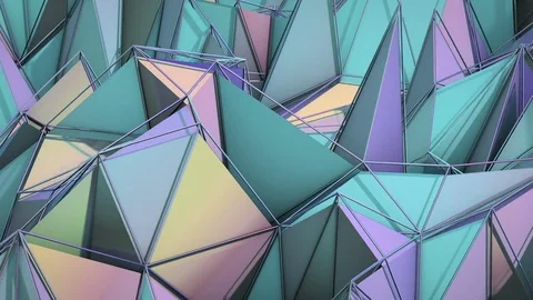 Polygonal abstract surface. Semless loop 3D render Stock Footage 72499523