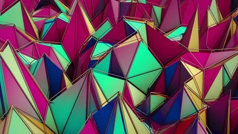 Polygonal abstract surface. Semless loop 3D render Stock Footage 72523276
