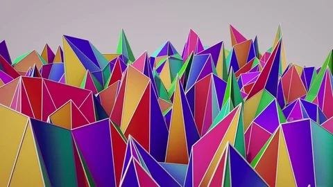 Polygonal abstract surface. Semless loop 3D render Stock Footage 72524682