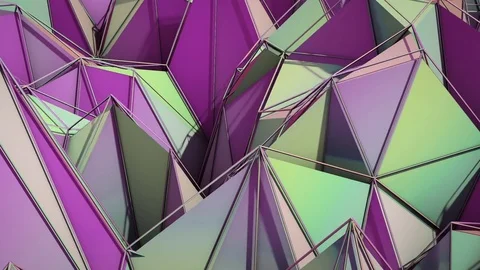 Polygonal abstract surface. Semless loop 3D render Stock Footage 72613390