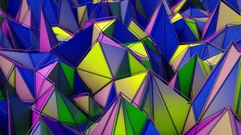 Polygonal abstract surface. Semless loop 3D render Stock Footage 72706371