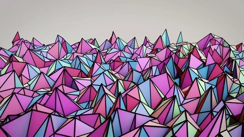 Polygonal abstract surface. Semless loop 3D render Stock Footage 72743685