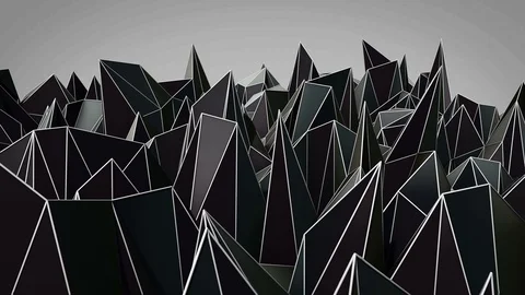 Polygonal abstract surface. Semless loop 3D render Stock Footage 72861549