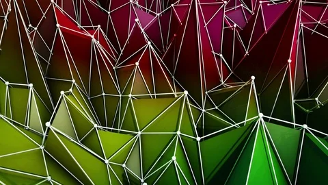 Polygonal abstract surface. Semless loop 3D render Stock Footage 72941441
