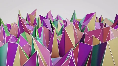 Polygonal abstract surface. Semless loop 3D render Stock Footage 73173009