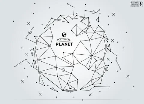 Polygonal abstract world map. Low poly Earth. Vector illustration Stock Illustration