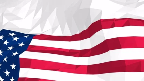 Polygonal American flag waving in the wind Stock-Footage 77293511