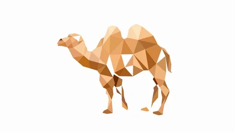 Polygonal art of camel. Animation on white background. Stock Footage 128749836