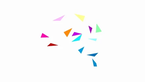 Polygonal art of human brain design on white background. Stock Footage 128746670