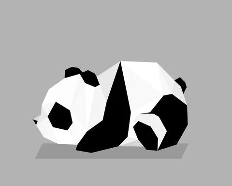 Polygonal art image of a panda. vector illustration 库存插图