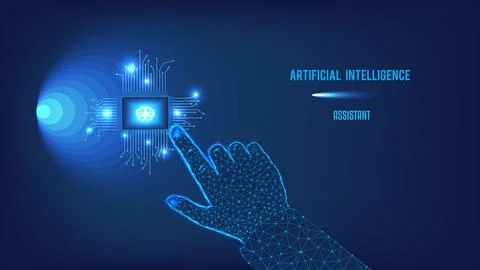 Polygonal Artificial intelligence Stock Illustration