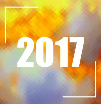 Polygonal background with 2017 numbers Stock Illustration