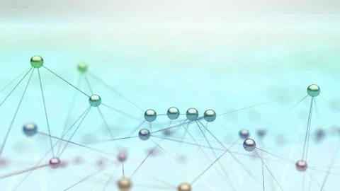 Polygonal background of low poly surface with connected pheres and lines Stock-Illustration