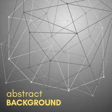 Polygonal background with molecular connection Stock Illustration