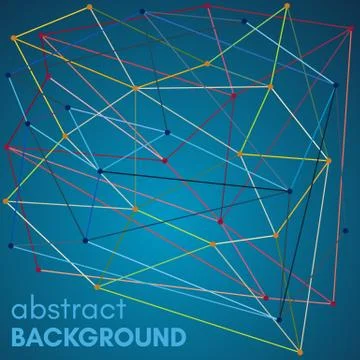 Polygonal background with molecular connection Stock Illustration