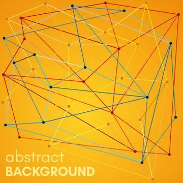 Polygonal background with molecular connection Stock Illustration