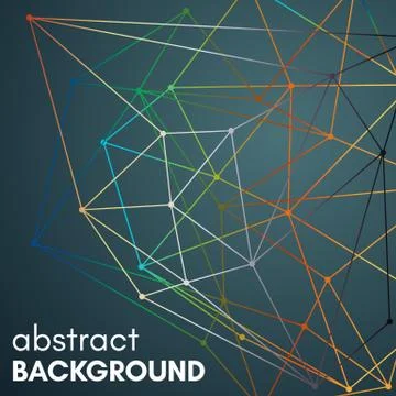 Polygonal background with molecular connection Stock Illustration