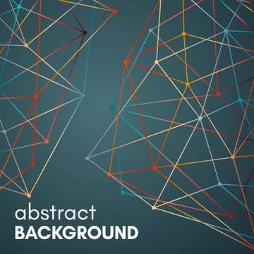 Polygonal background with molecular connection Stock Illustration