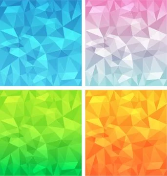 Polygonal background vector set Stock Illustration