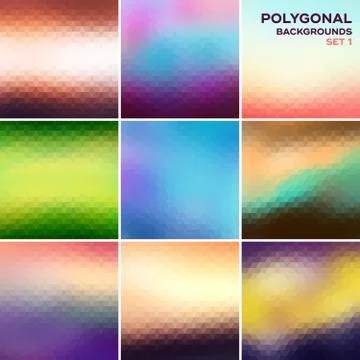 Polygonal backgrounds set. Vector illustration Stock Illustration
