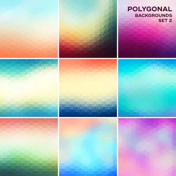 Polygonal backgrounds set. Vector illustration Stock Illustration