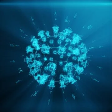 Polygonal Bacteria or Virus concept. Thin Line Concept. Polygonal Consisting Stock Illustration