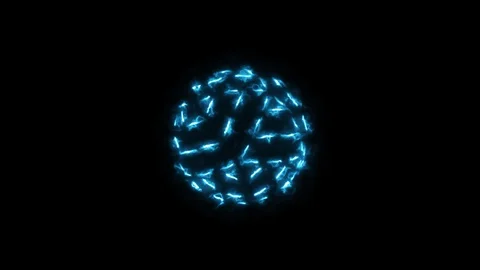 The polygonal ball glows with electric lightning. Stock Footage 117036845