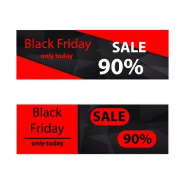 Polygonal banners Black Friday Stock Illustration