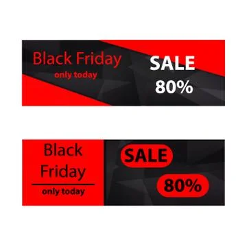 Polygonal banners Black Friday Stock Illustration