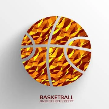 Polygonal basketball vector background concept. Illustration tam Stock Illustration