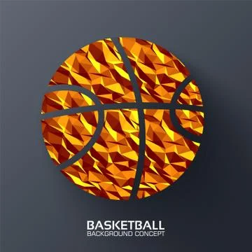 Polygonal basketball vector background concept. Illustration tamplate for web Stock Illustration