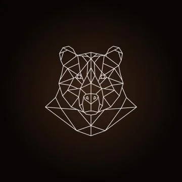 Polygonal bear head Stock Illustration