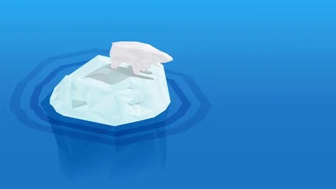 Polygonal bear on iceberg Stock Footage 75306981