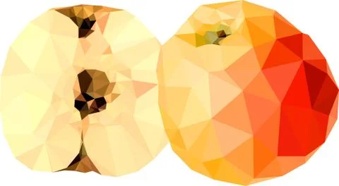 Polygonal big red apple Ilustração Stock