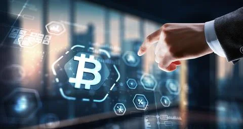 Polygonal bitcoin background technology concept 2024 Stock Photos