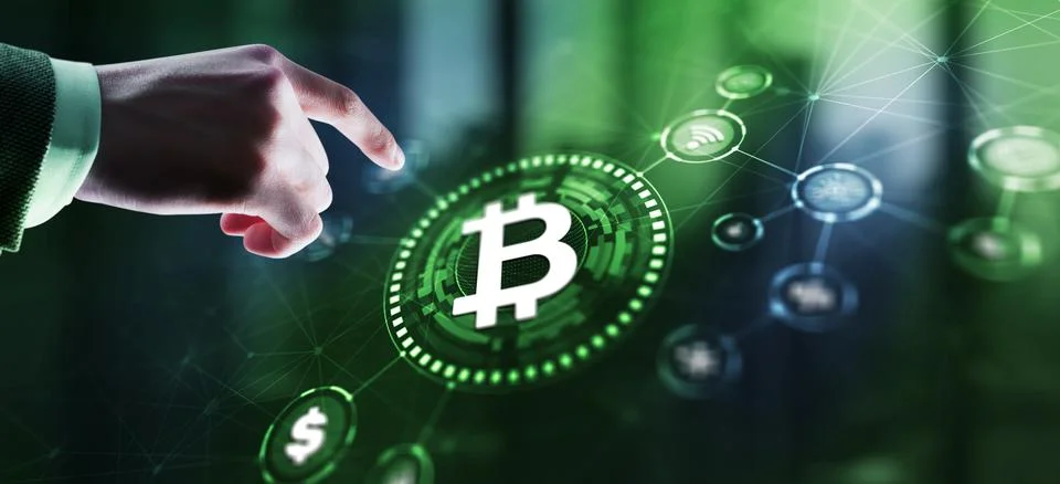 Polygonal bitcoin background technology concept 2024 Stock Photos