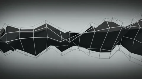 Polygonal black contruction. Abstract 3D render animation loop 4k 3840x2160 스톡 동영상 62519069