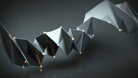 Polygonal black shape seamless loop 3D render animation Stock Footage 127881886