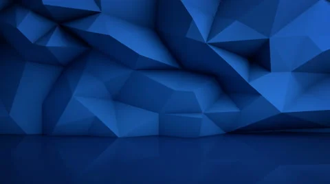 Polygonal blue surface with reflection loopable 3D render 4k UHD (3840x2160) Stock Footage 66504657