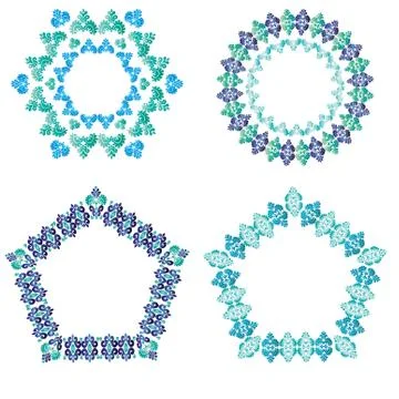 Polygonal border set Stock Illustration