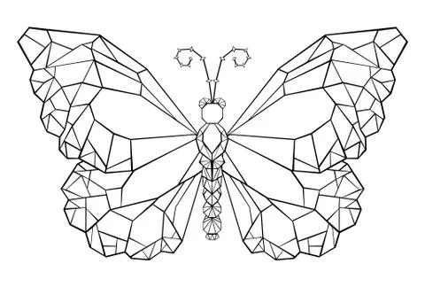 Polygonal butterfly monarch Stock Illustration