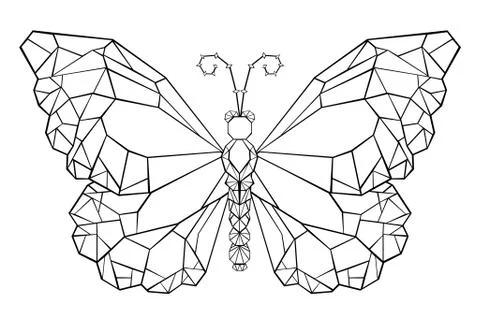 Polygonal butterfly monarch Stock Illustration