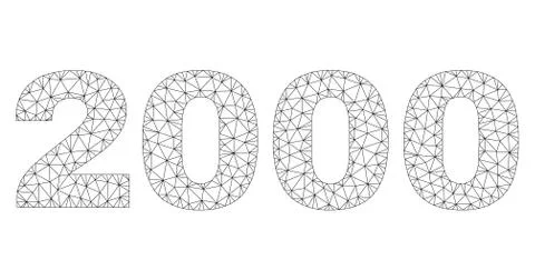 Polygonal Carcass 2000 Text Label Stock Illustration
