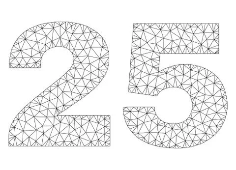 Polygonal Carcass 25 Text Label Stock Illustration