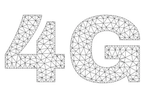 Polygonal Carcass 4G Text Tag Stock Illustration