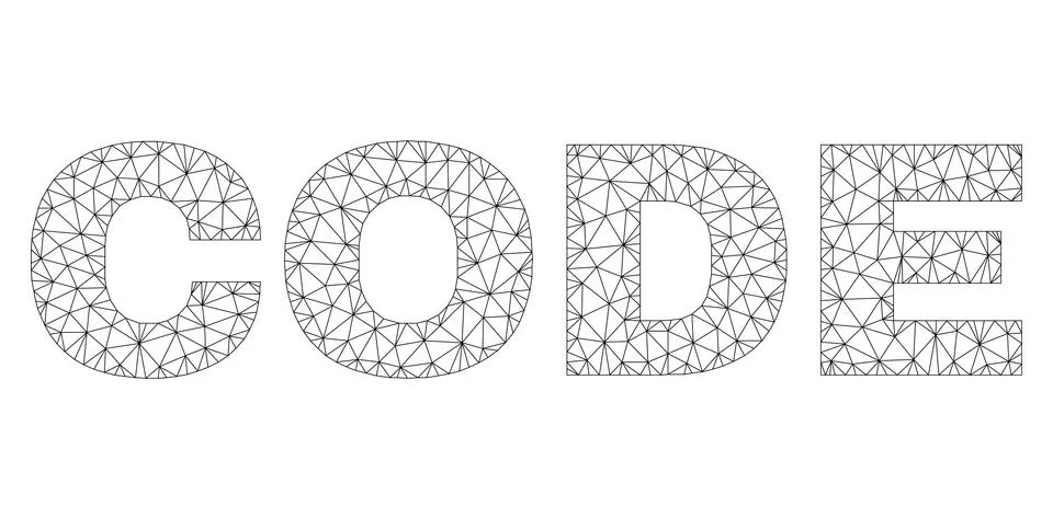 Polygonal Carcass CODE Text Label Stockillustratie