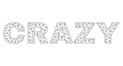 Polygonal Carcass CRAZY Text Tag Illustrazione stock