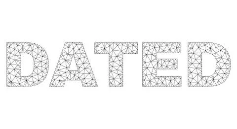 Polygonal Carcass DATED Text Label Stock Illustration