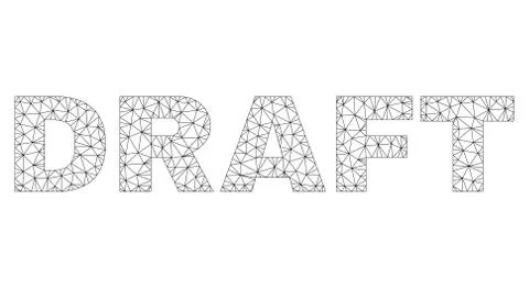 Polygonal Carcass DRAFT Text Tag Illustrazione stock