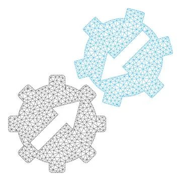 Polygonal Carcass Gear Integration Icon Illustrazione stock